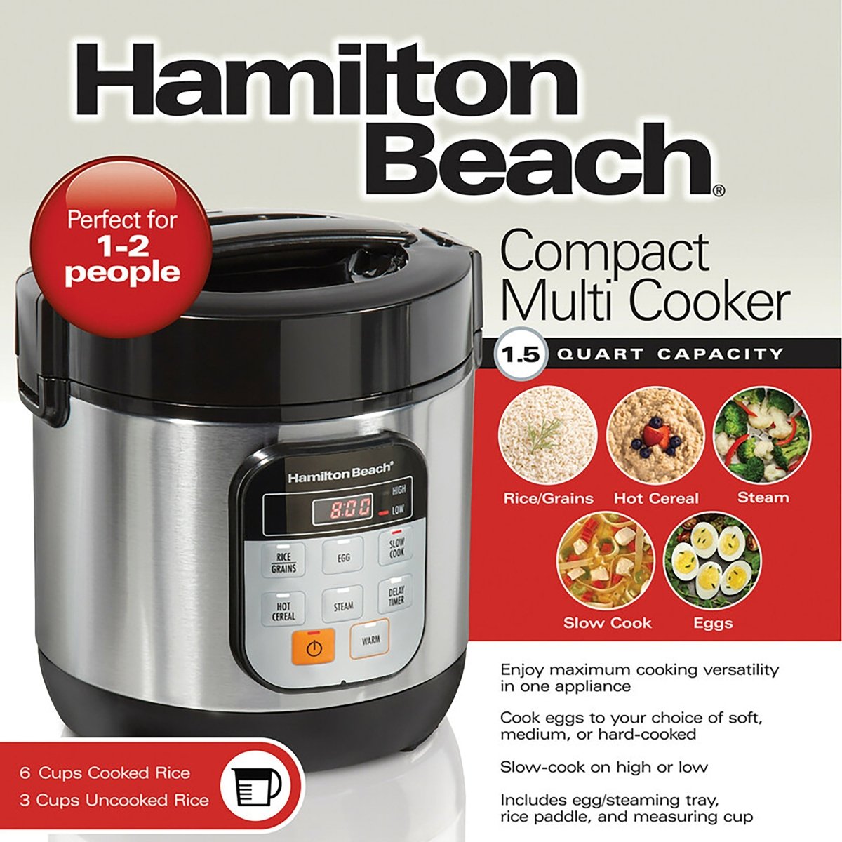 Hamilton Beach 1.5-Quart Compact Multi-Cooker