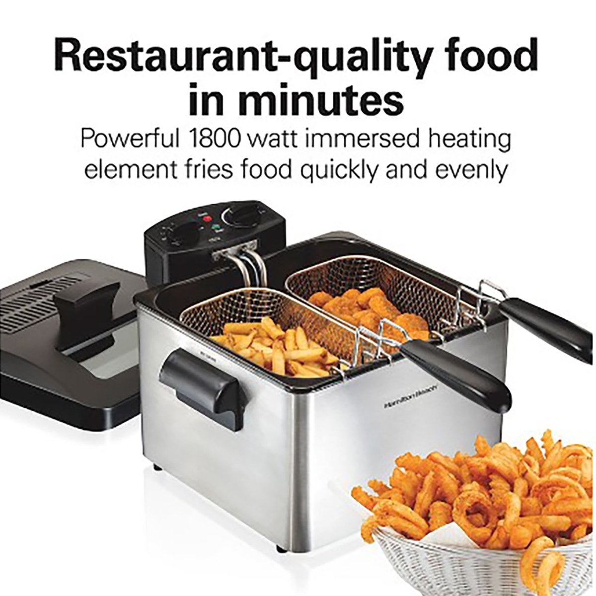 Hamilton Beach Deep Fryer, 4.5 Liters/19 Cup Oil Capacity Professional-Style with 3 Baskets