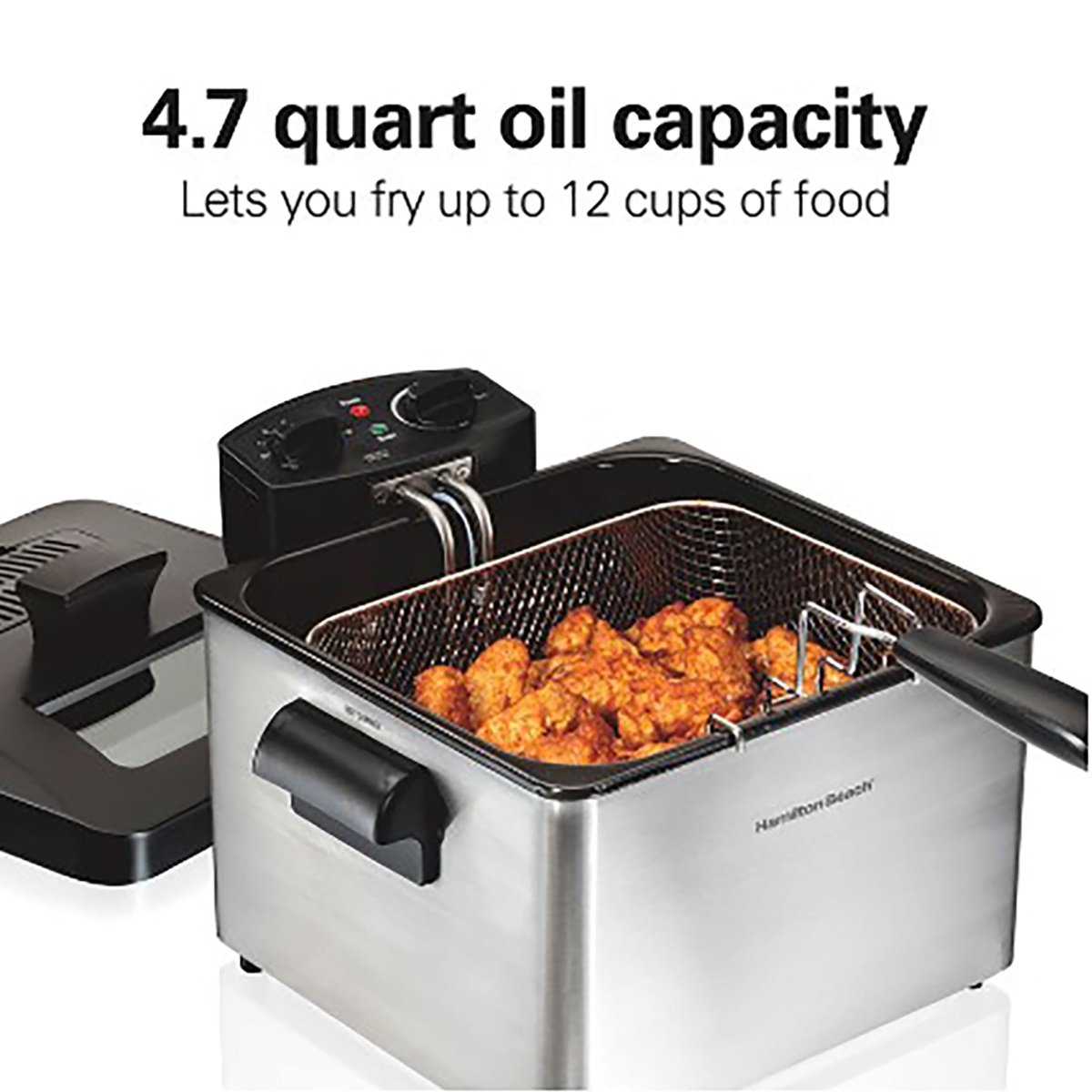 Hamilton Beach Deep Fryer, 4.5 Liters/19 Cup Oil Capacity Professional-Style with 3 Baskets