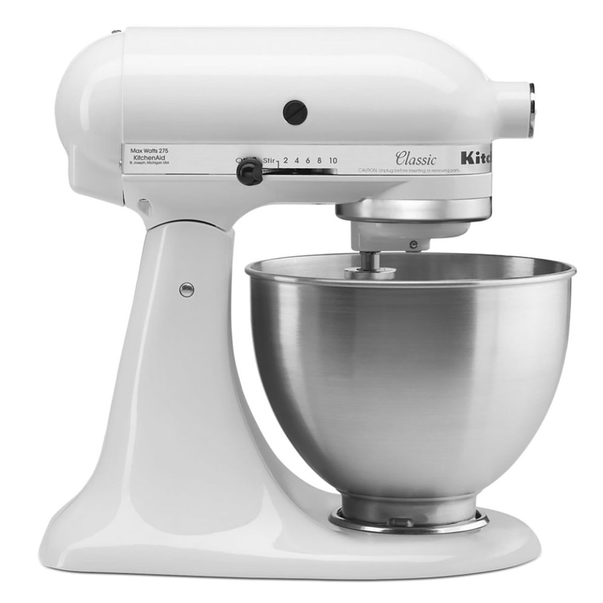 KitchenAid Classic Series 4.5 Quart Tilt-Head Stand Mixer, White