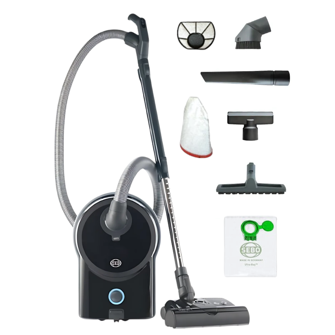 SEBO AirBelt D4 Premium with ET1 Powerbrush, Black - Canister Vacuum