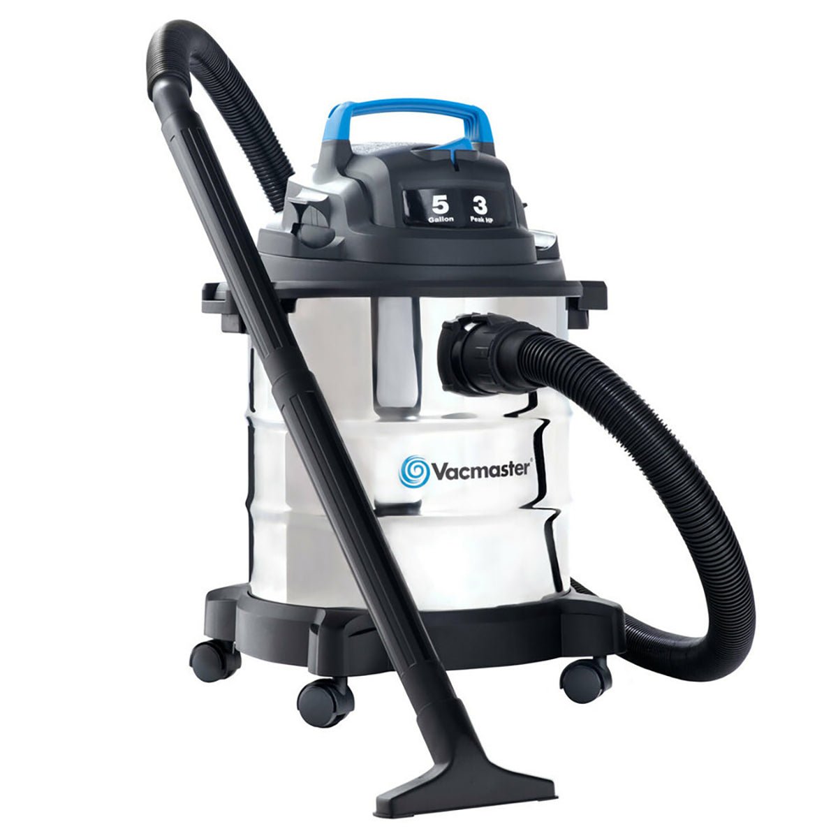 Vacmaster Stainless Steel 5 Gallon 3 Peak HP - Wet / Dry Vacuum